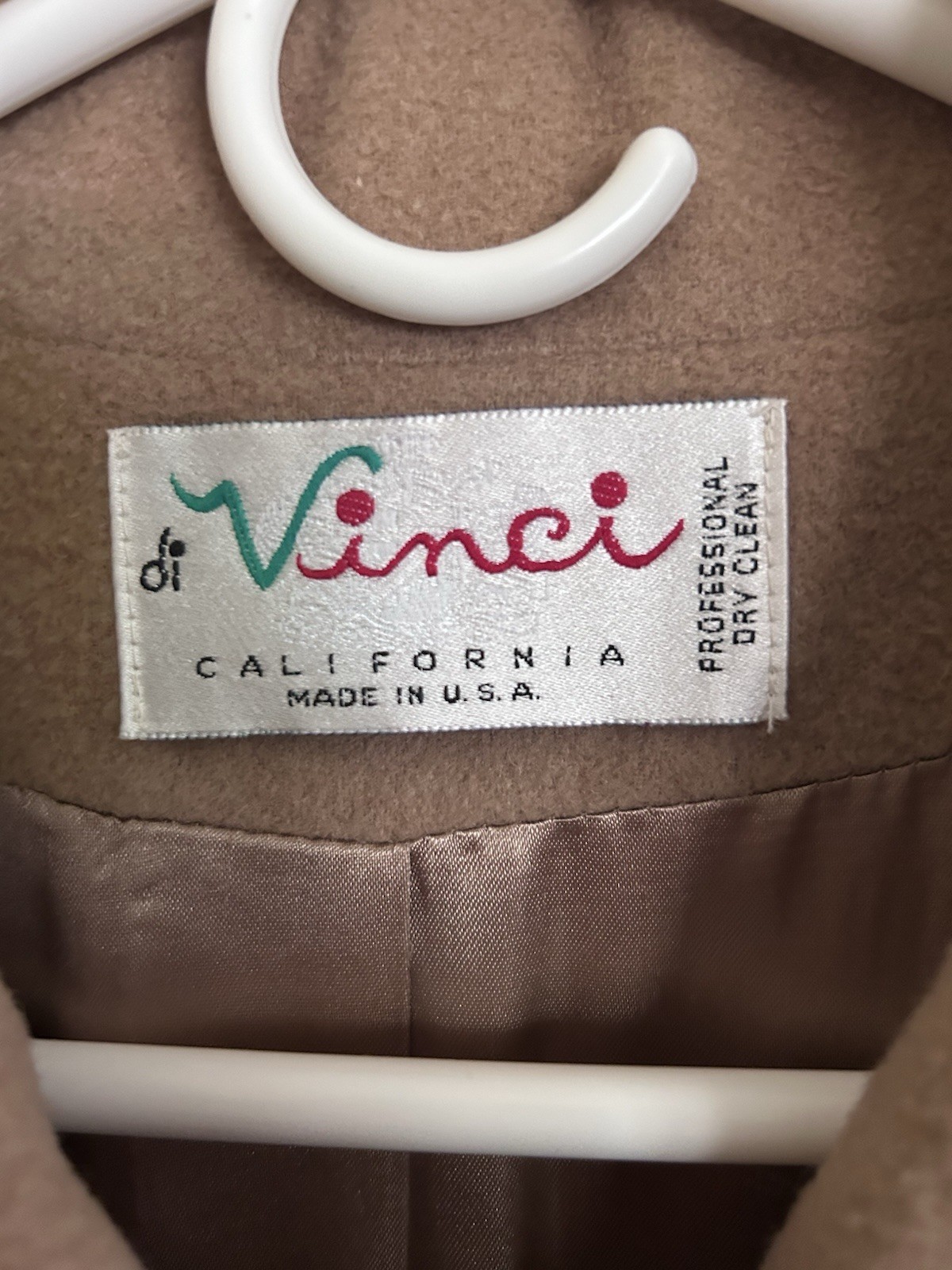 Di Vinci of California Coat Women’s S/M Tan Full Length Camel Hair USA Vintage