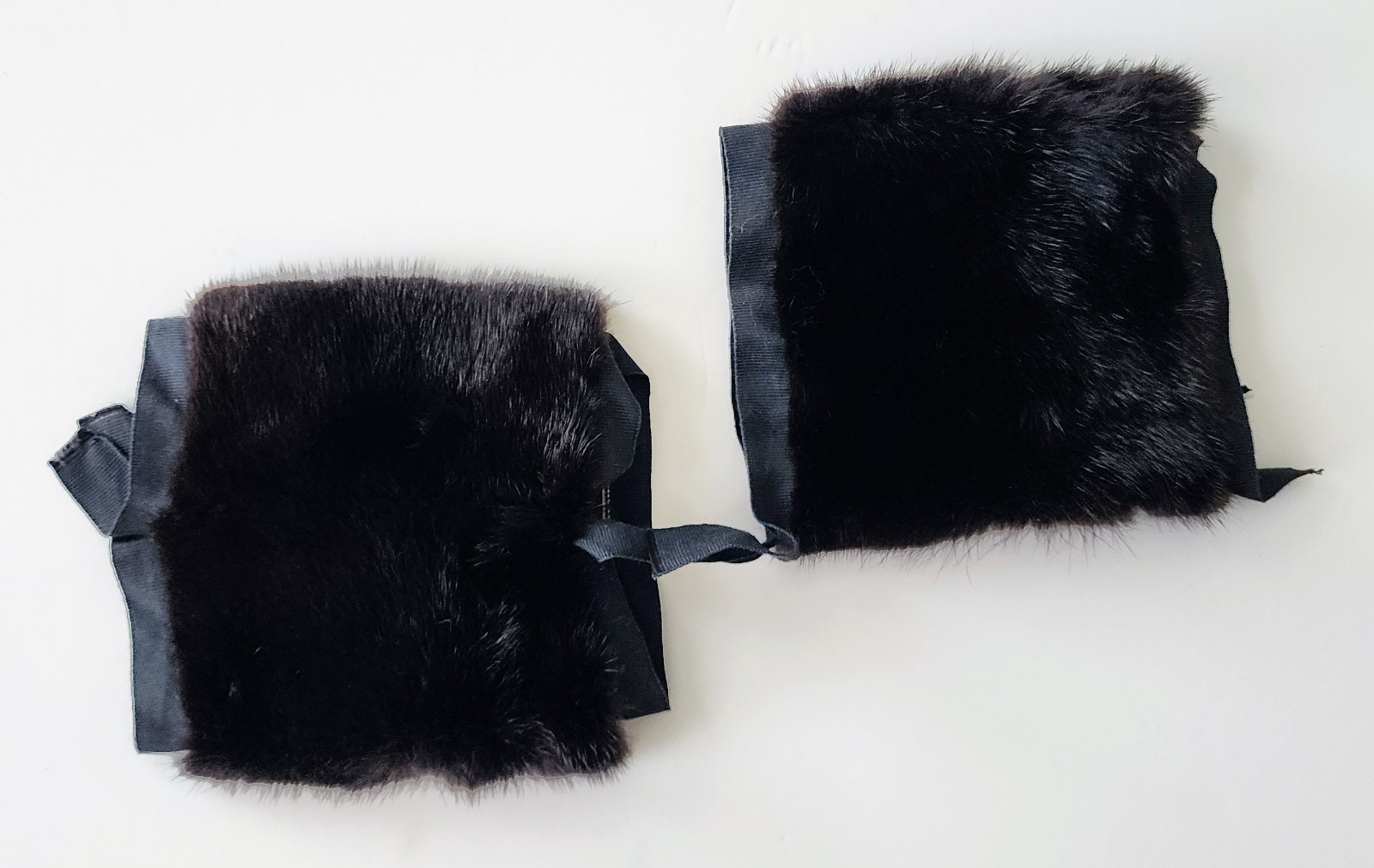Luxury Dark Mahogany Mink Fur Cuff Set Pair Coat Sleeve Trim Panels