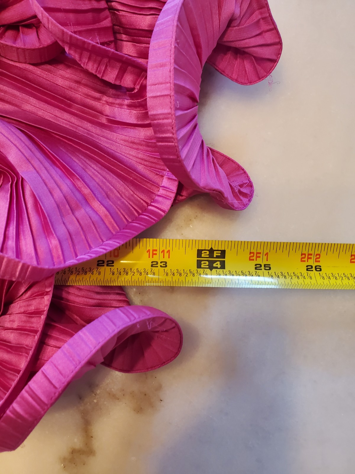 JJ’s Fairyland Rose Pink Pleated Blouse Shirt Ruffled Large V neck Women’s B2