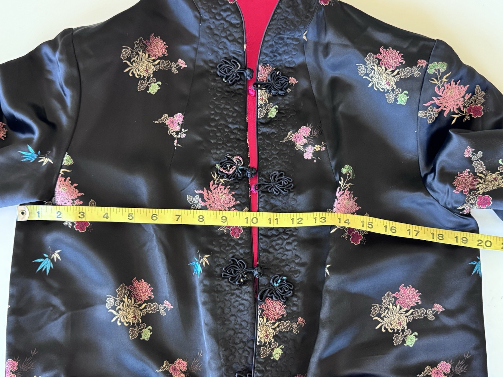 Vintage 80s Peony Shanghai Reversible Satin Floral Embroidered Brocade Jacket