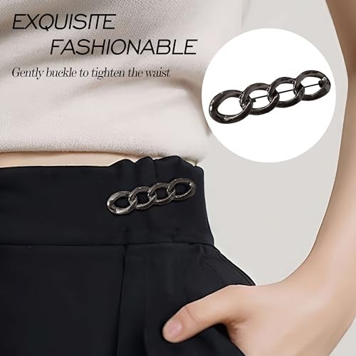 4 Sets Adjustable Jeans Button, No Need to Sew Detachable Button Gun Silver