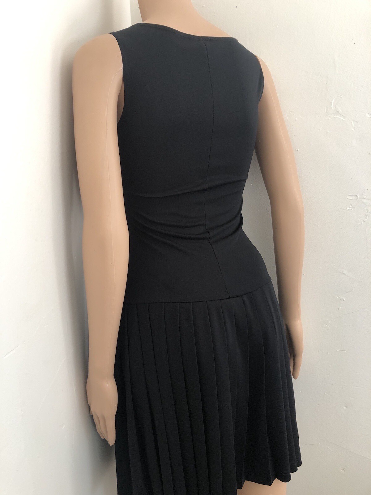 Vintage Taboo Crossover Black Lbd Y2k Drop Waist Pleated Skirt Dress