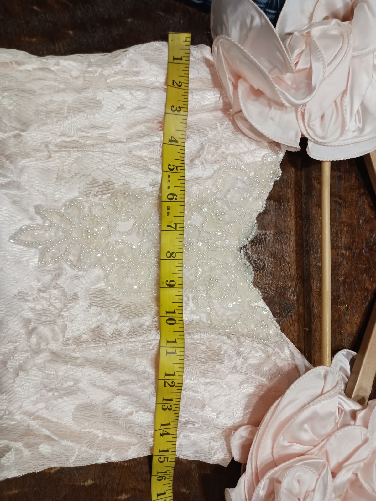 Vintage Michaelangelo Pink Lace Beaded Dress XS-Small