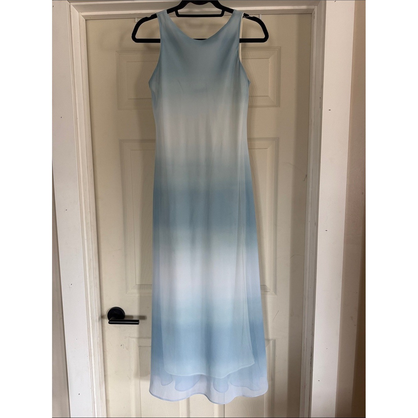 Vintage 90s Y2K Maurices A-line Sheer Overlay Dress Ombre Blue Sz S