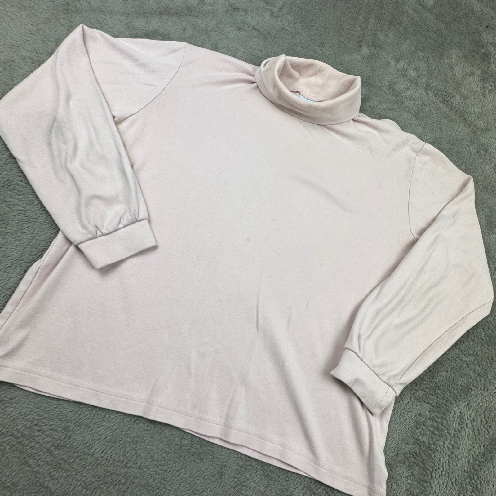 Cascade Blues Turtleneck Top Women Large Pink Good Vintage 90s Light Academia
