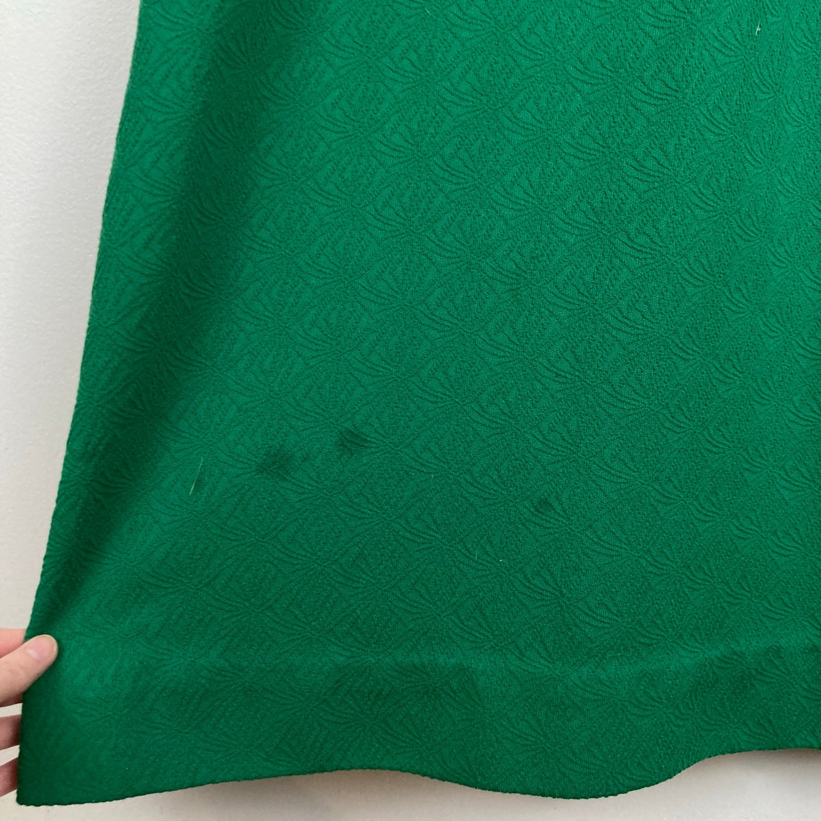 Vintage 60s Women Green Mod Mock Neck Textured Sheath Dress Size S MCM Mad Men
