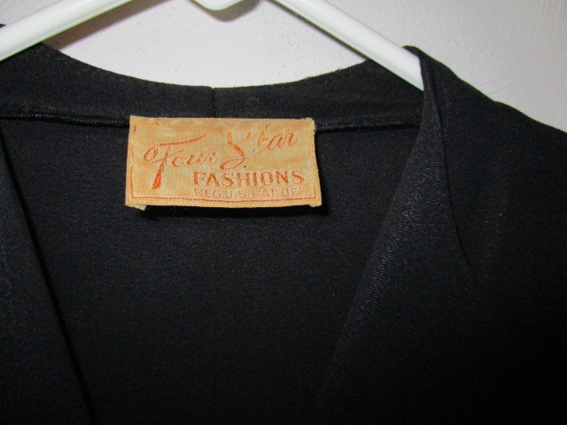VINTAGE 1940’s Black Blouse/Jacket with Sequins Size 6