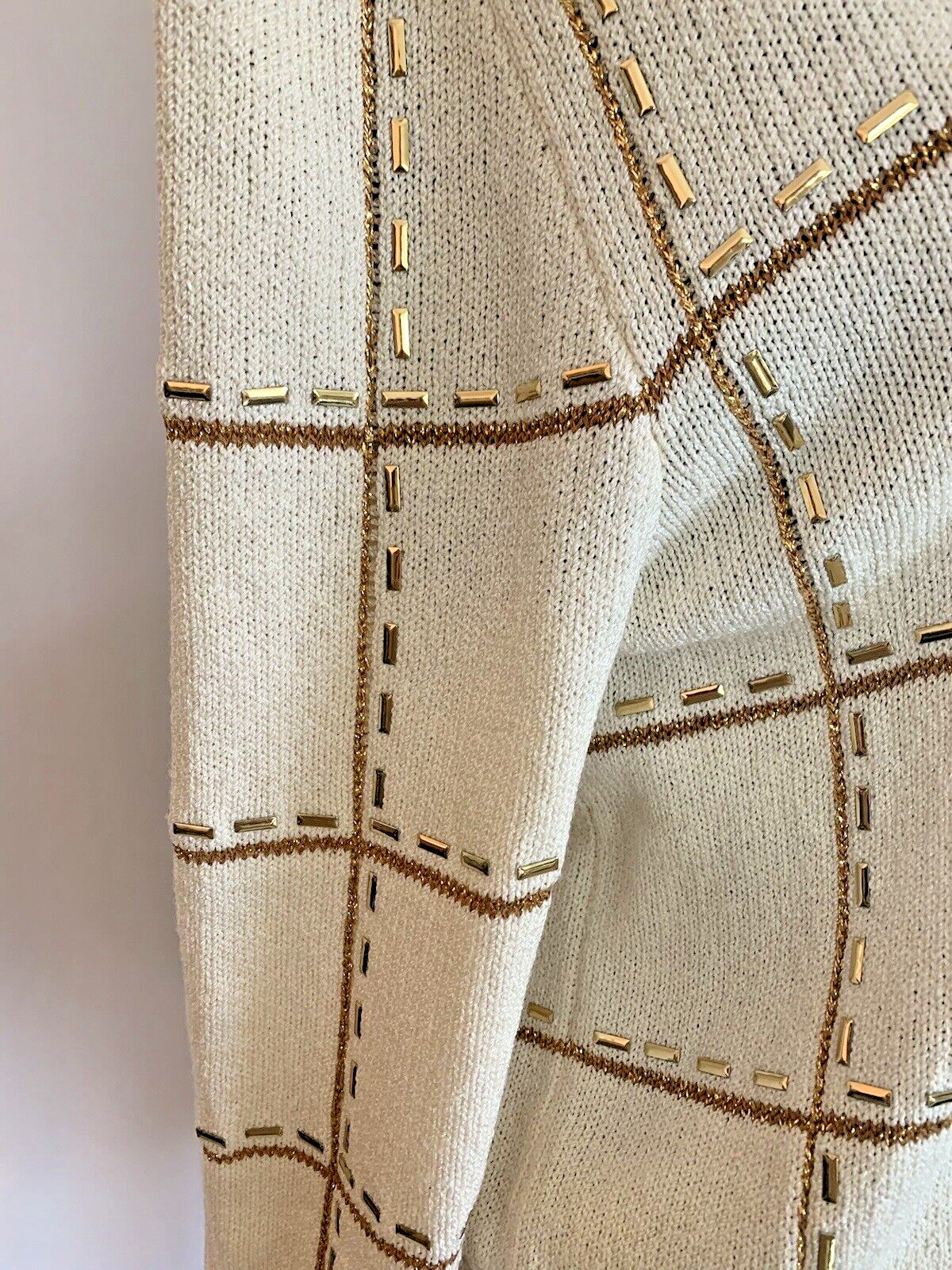Vintage 1980s Jennifer Roberts Cream Santana Knit Sweater – size 6 Small