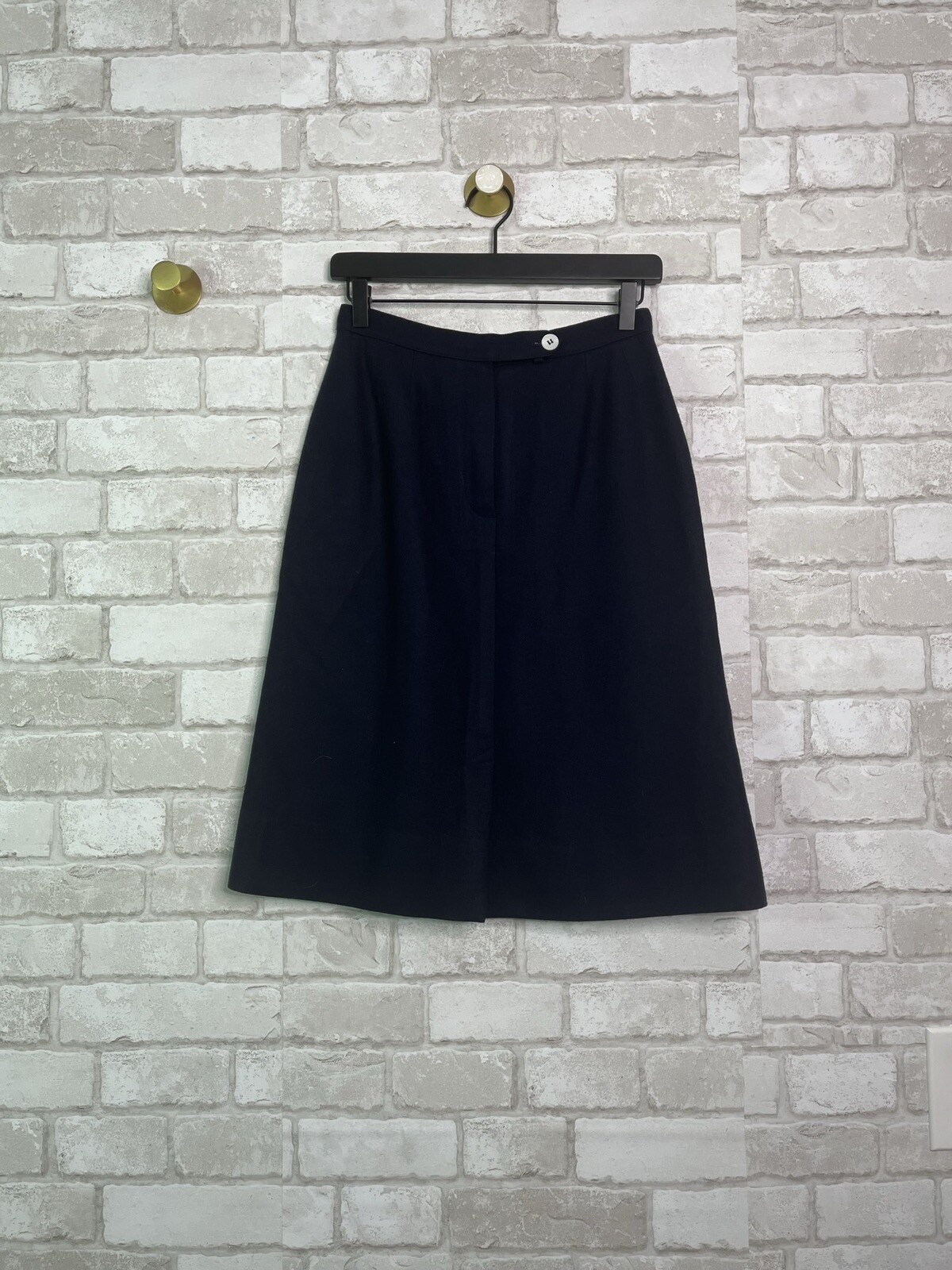 VINTAGE Evan Picone Navy Blue Wool Blend Jacket Skirt Set