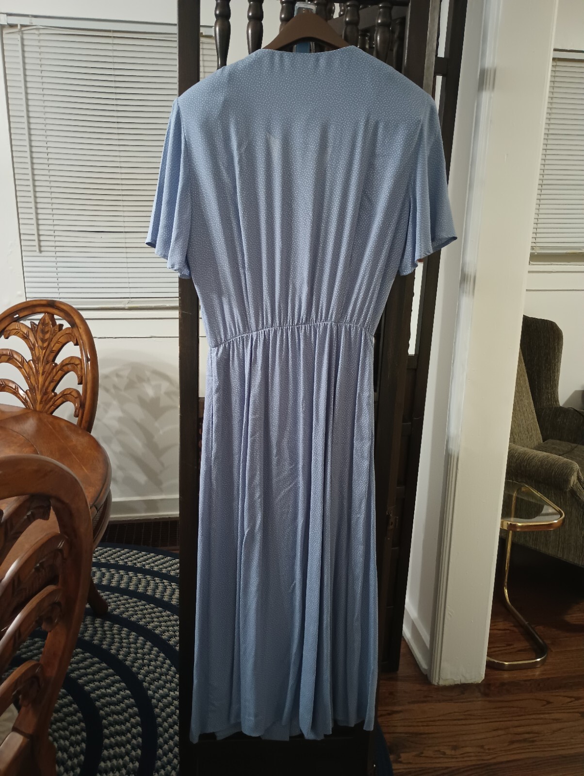 Vintage Brooks Brothers Womans Button Up Dress w/ Belt Size 10 Blue 🔥🔥