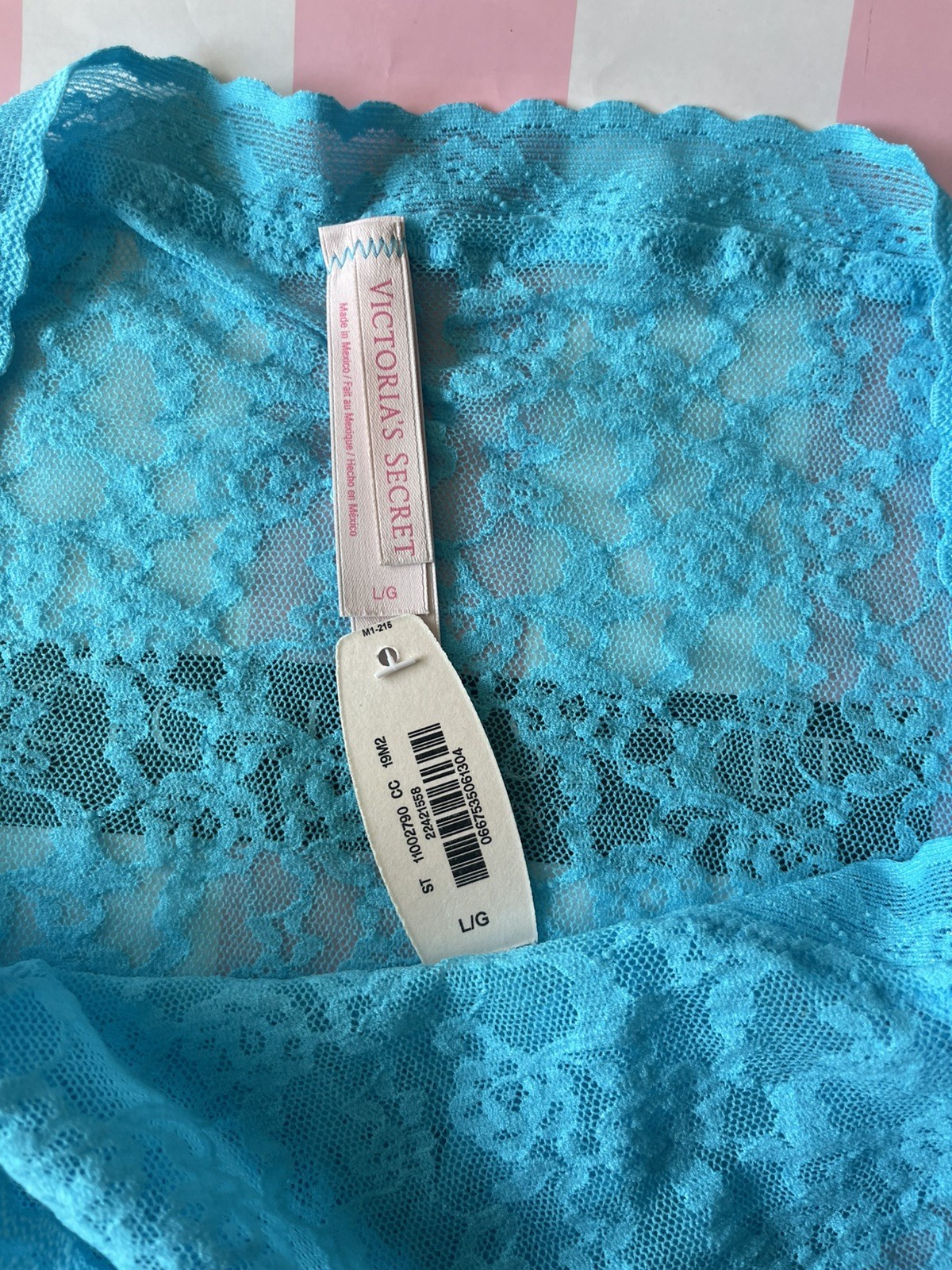 NWT VTG 2014 Victoria’s Secret Lace Hip-hugger. Electric Blue, Large
