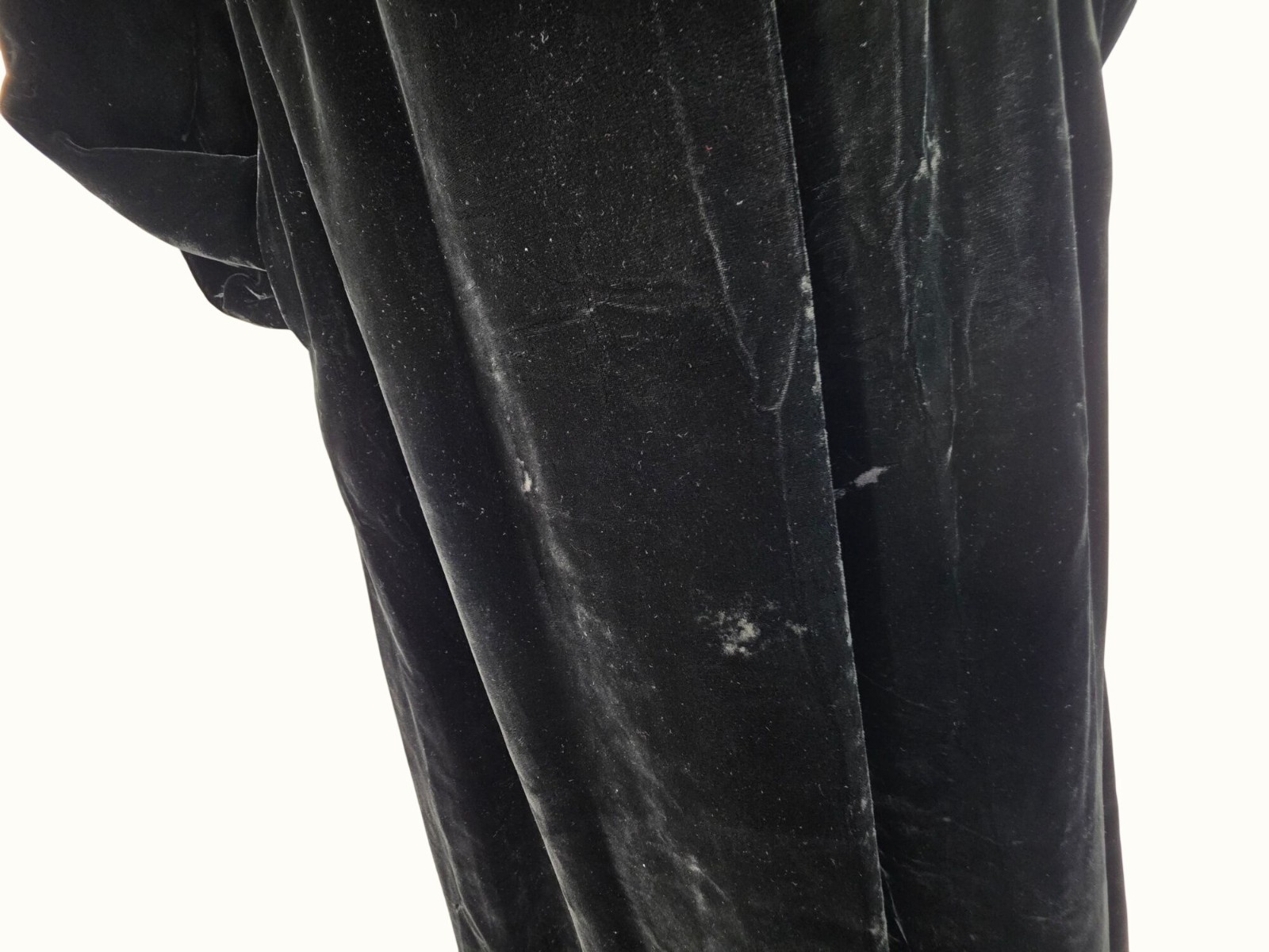 Vintage Marsis California Black Velvet Maxi Opera Coat XS/S Glass Btn Gothic 70s