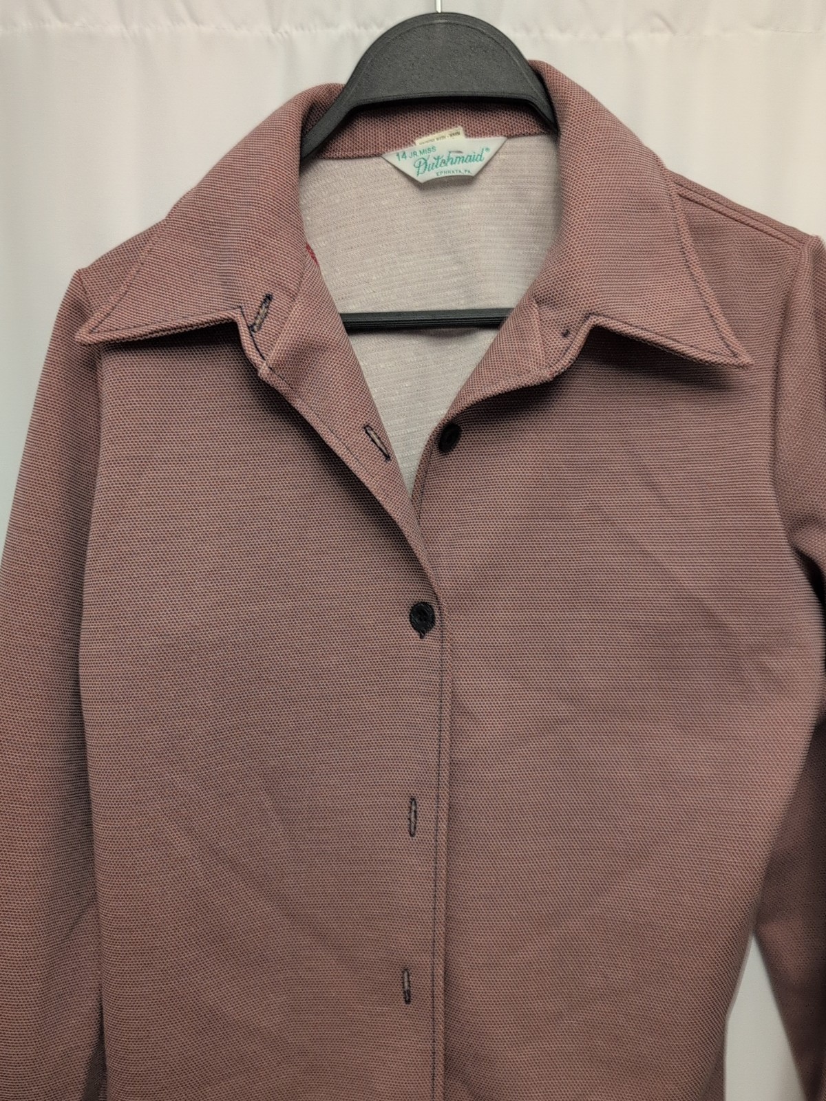 80s womens vtg 14 jr miss dutchmaid jacket reddish darker buttons Ehprata, PA !!