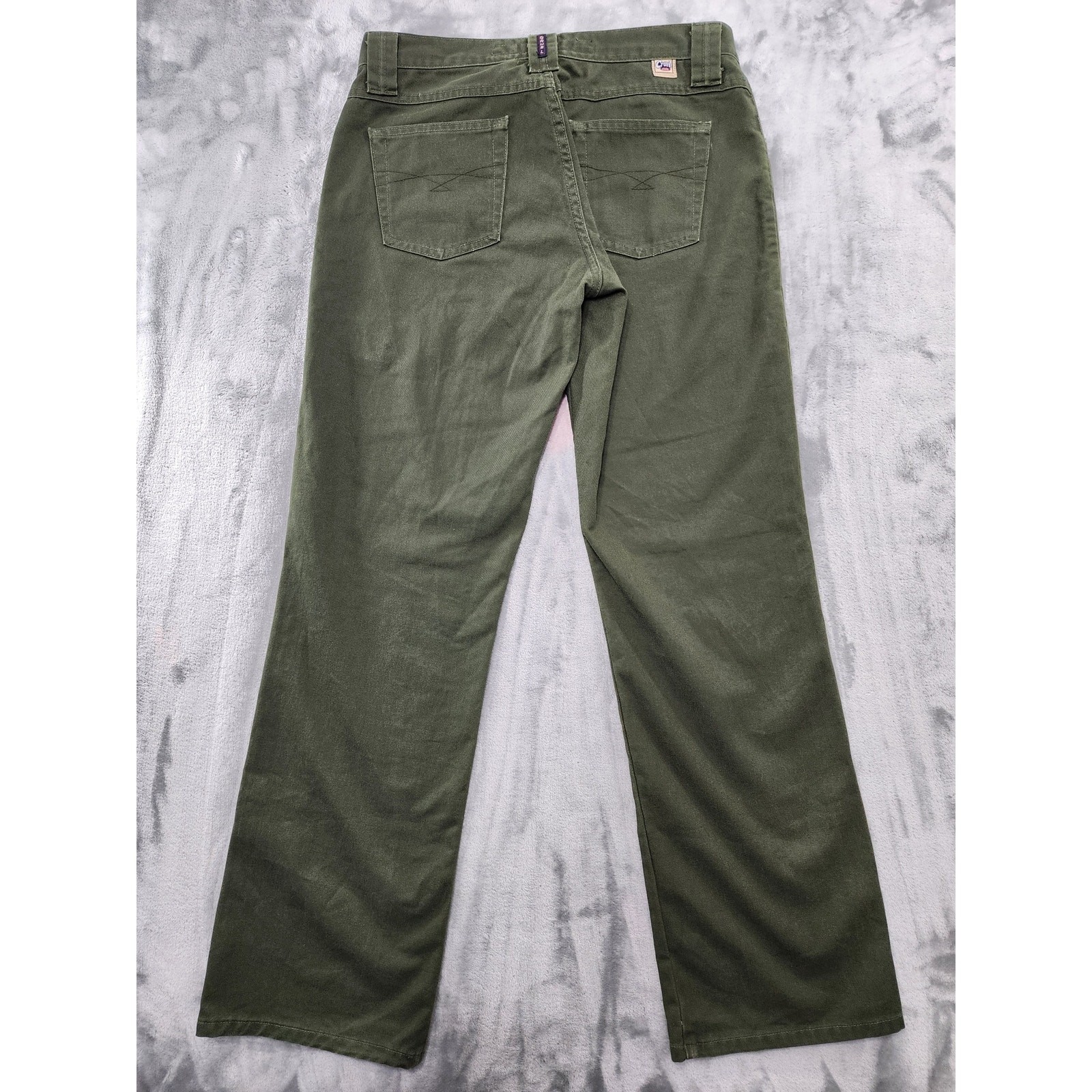 Vintage Cruel Girl Pants Womens 33 Green Low Rise Wide Leg Cargo Pockets Grunge