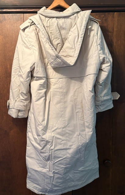 Etienne Aigner Tan Khaki Double Breasted Trench Coat Vintage Women 12 Petite