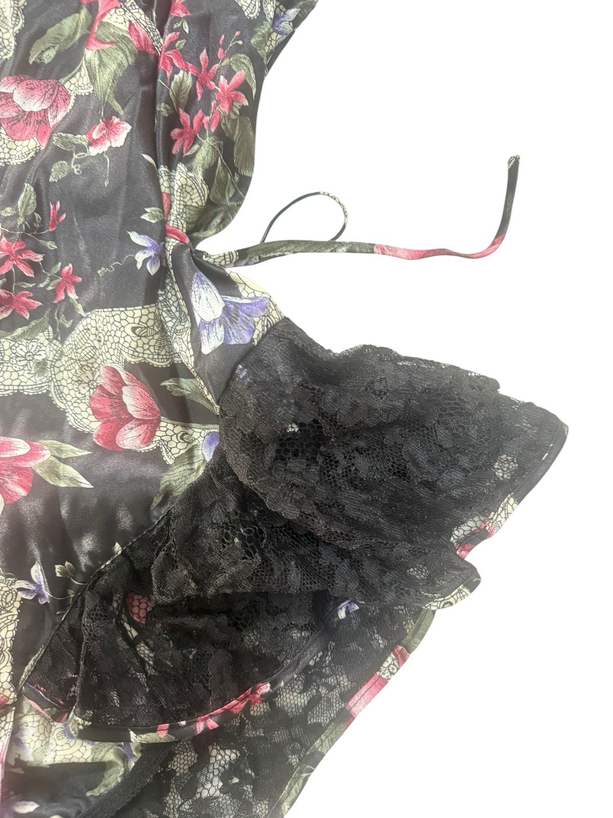 NWT Gold Label VICTORIA’S SECRET Slip TEDDY Satin BODYSUIT Lace Romper Skirt L