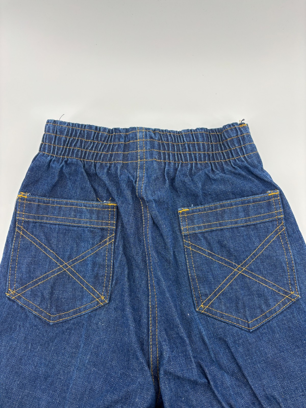 Rappers Bell Bottom Flared Jeans Womens Blue Denim High Rise USA 70s Vintage