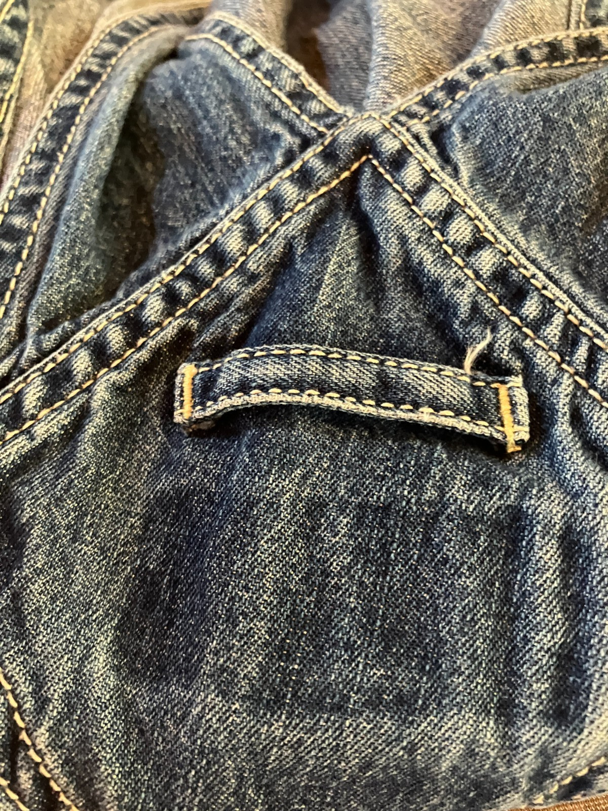 VINTAGE~OLD NAVY ~Carpenter Blue Cotton Denim Bib Overalls~Wide Leg~FARM CORE~XL