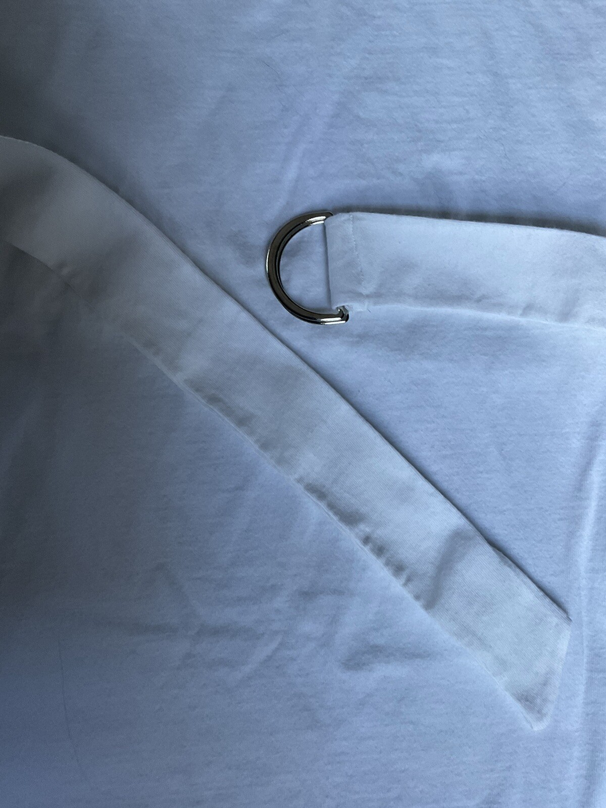 Vintage White DressyT-Shirt 3/4 Sleeve Metal Ring Matching Belt Newport News 90s