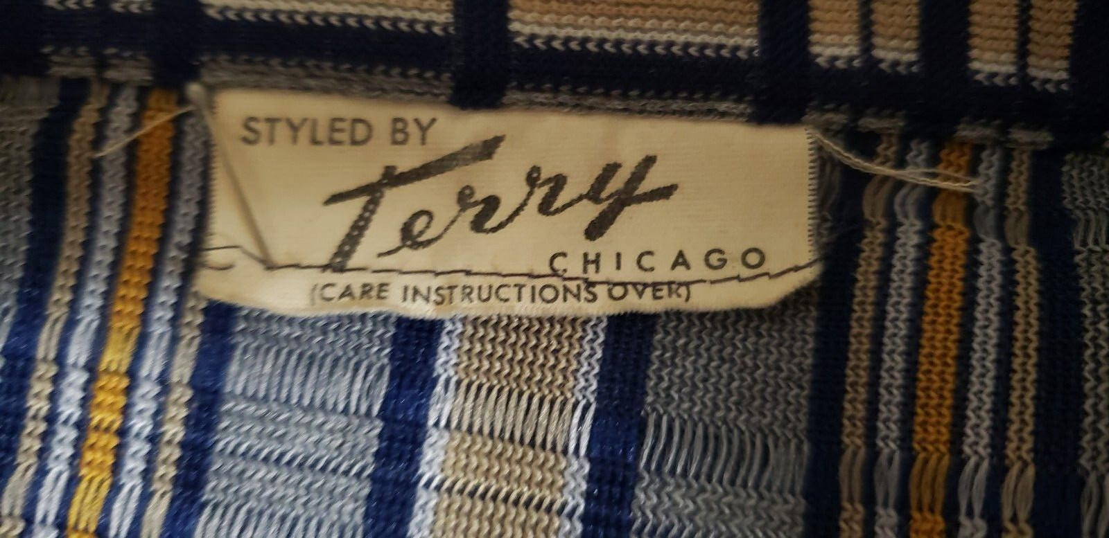 Vintage Terry Of Chicago Womens Zip Front Shirt ,tunic, Blouse Size S/M