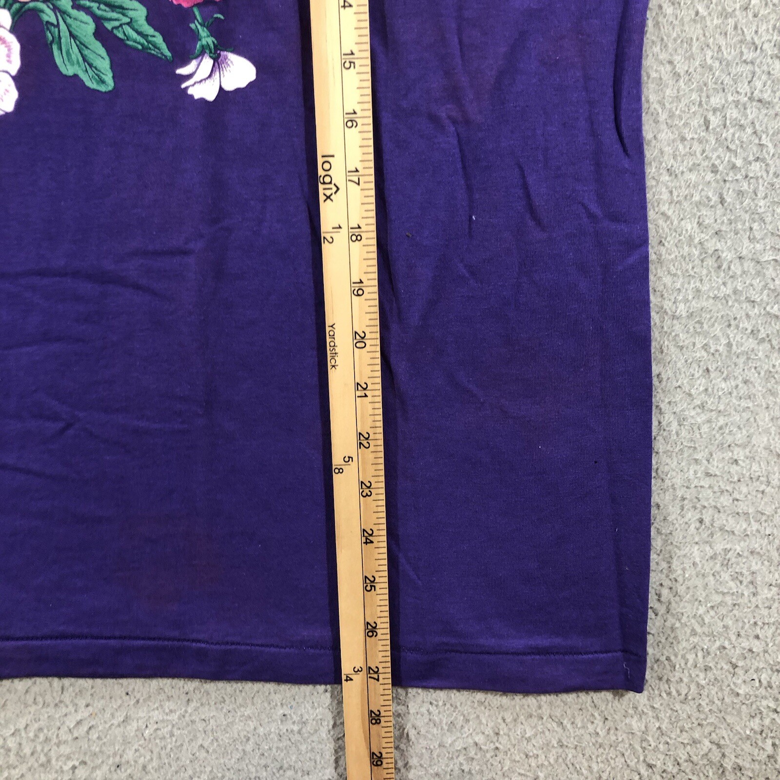 vtg Cracker Barrel T Shirt Women’s M Purple Lace Collar Pansies Flower Single