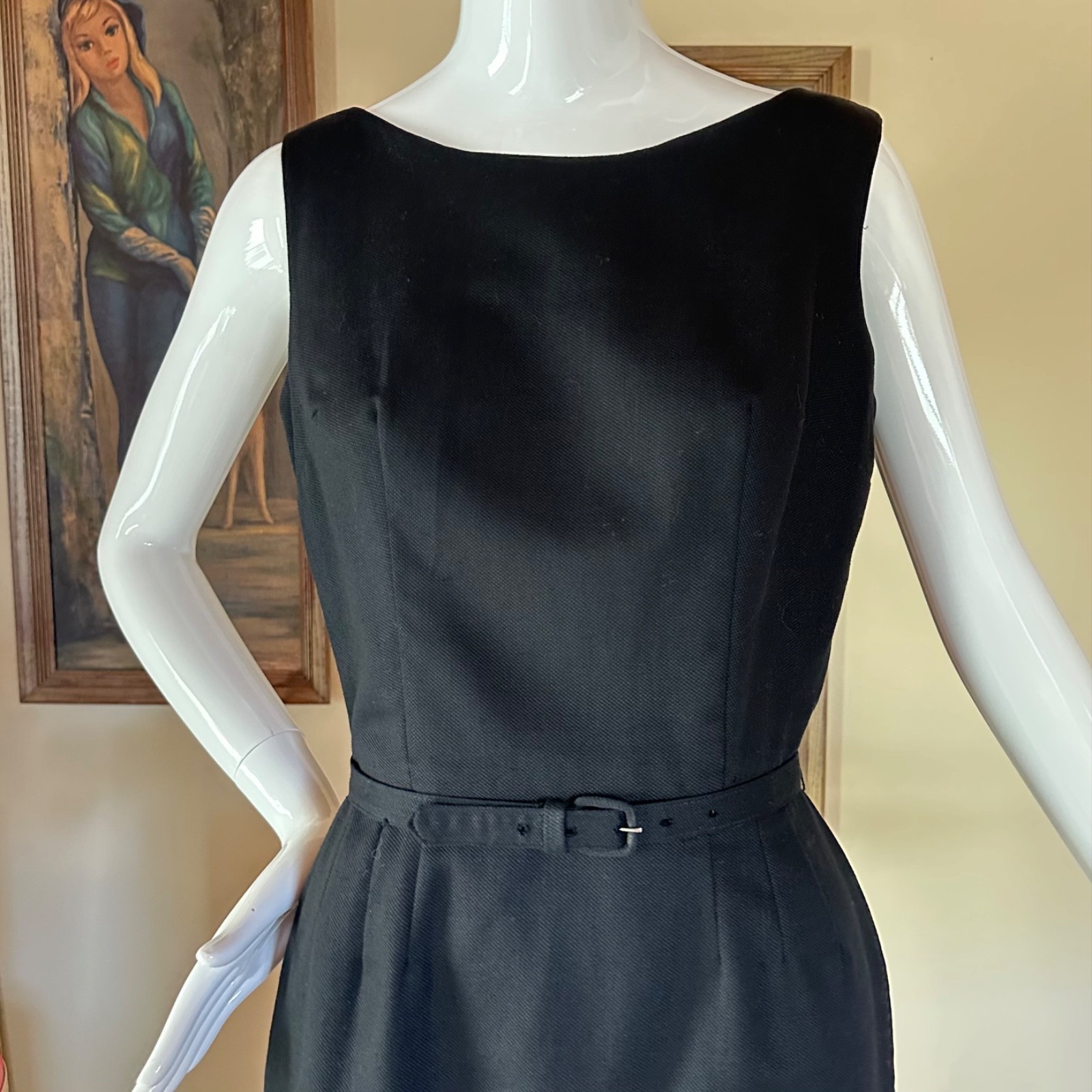 Vintage 1950s LBD Audrey Cocktail Dress & Blouse Layered Suit 2 pc Set S
