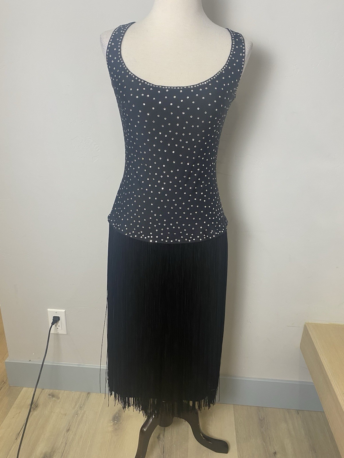 1990’s Lillie Rubin Black Dress Tassel Women’s S