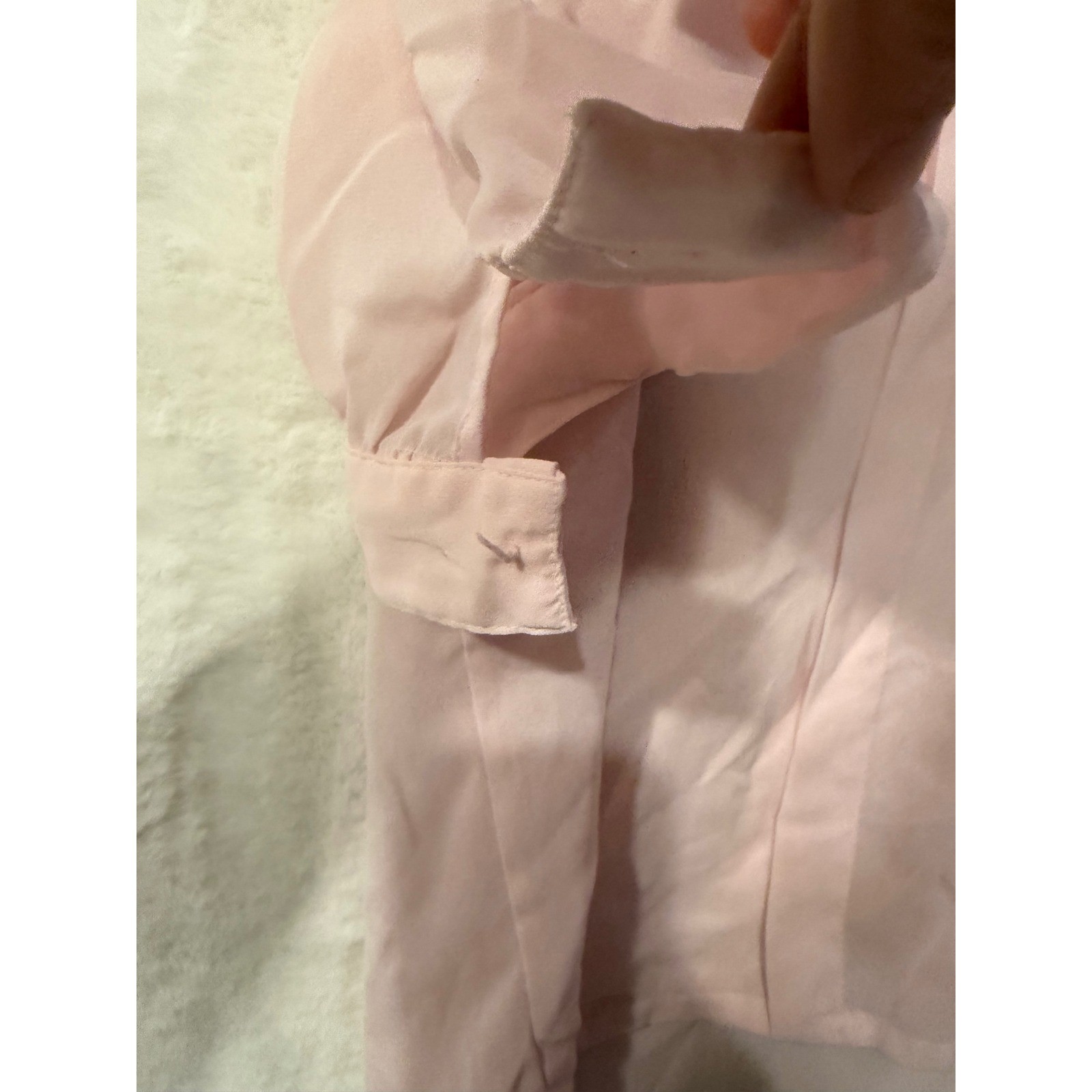 Jordan Vintage Pink Embroidered Lace Collar Blouse Short Puff Sleeve Size 13/14