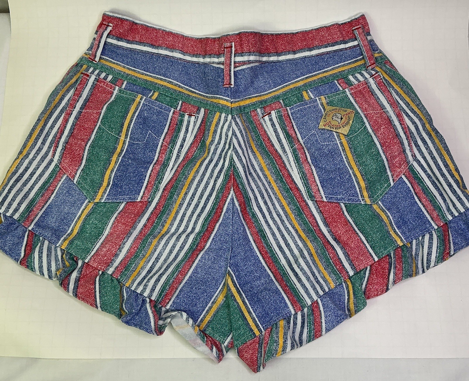 Vintage Camptown Club Original Hot Pants Shorts Striped Ruffle Junior Size 15/16
