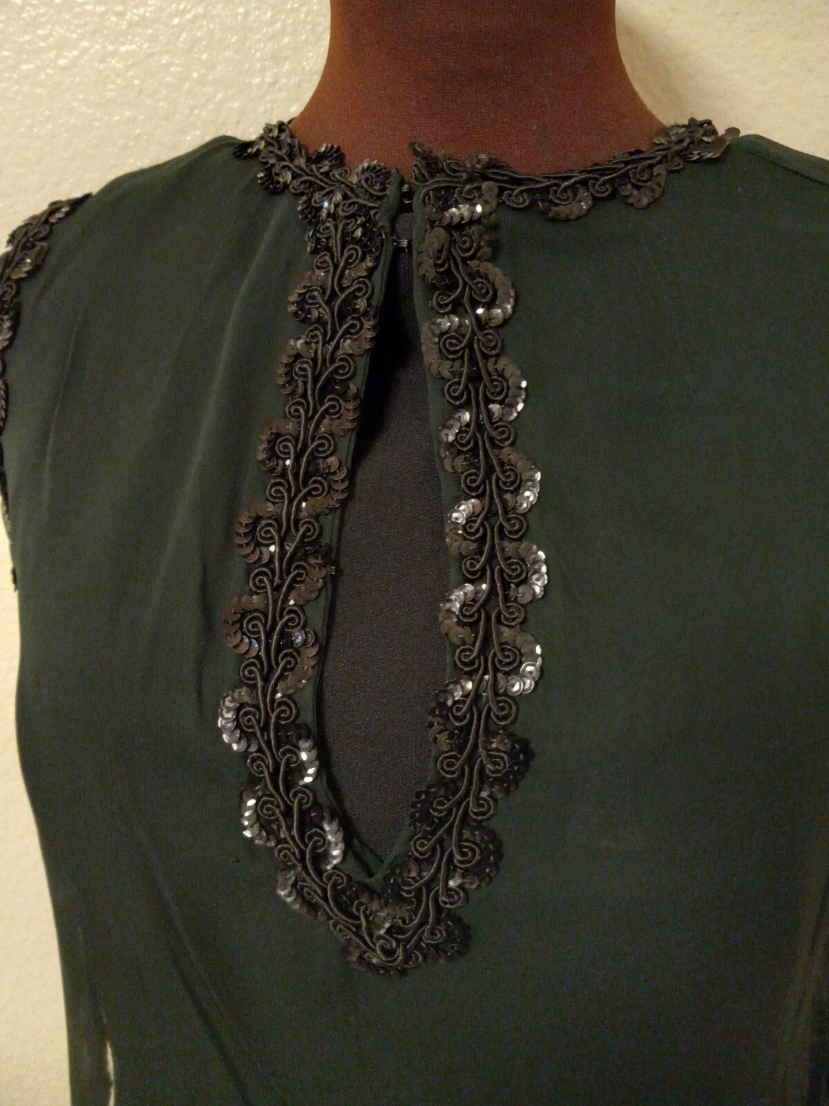 Formal 1960s Dress Bespoke 2 Piece Black Dress With Sheer Overlay Small