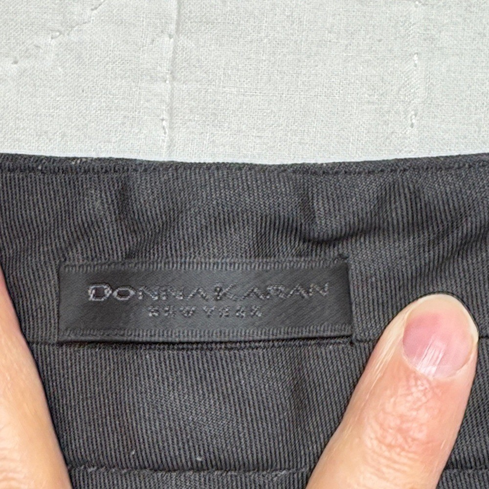Vintage Donna Karan Trousers 12 Charcoal Grey Pinstripe Pants UNITE USA $695 NWT