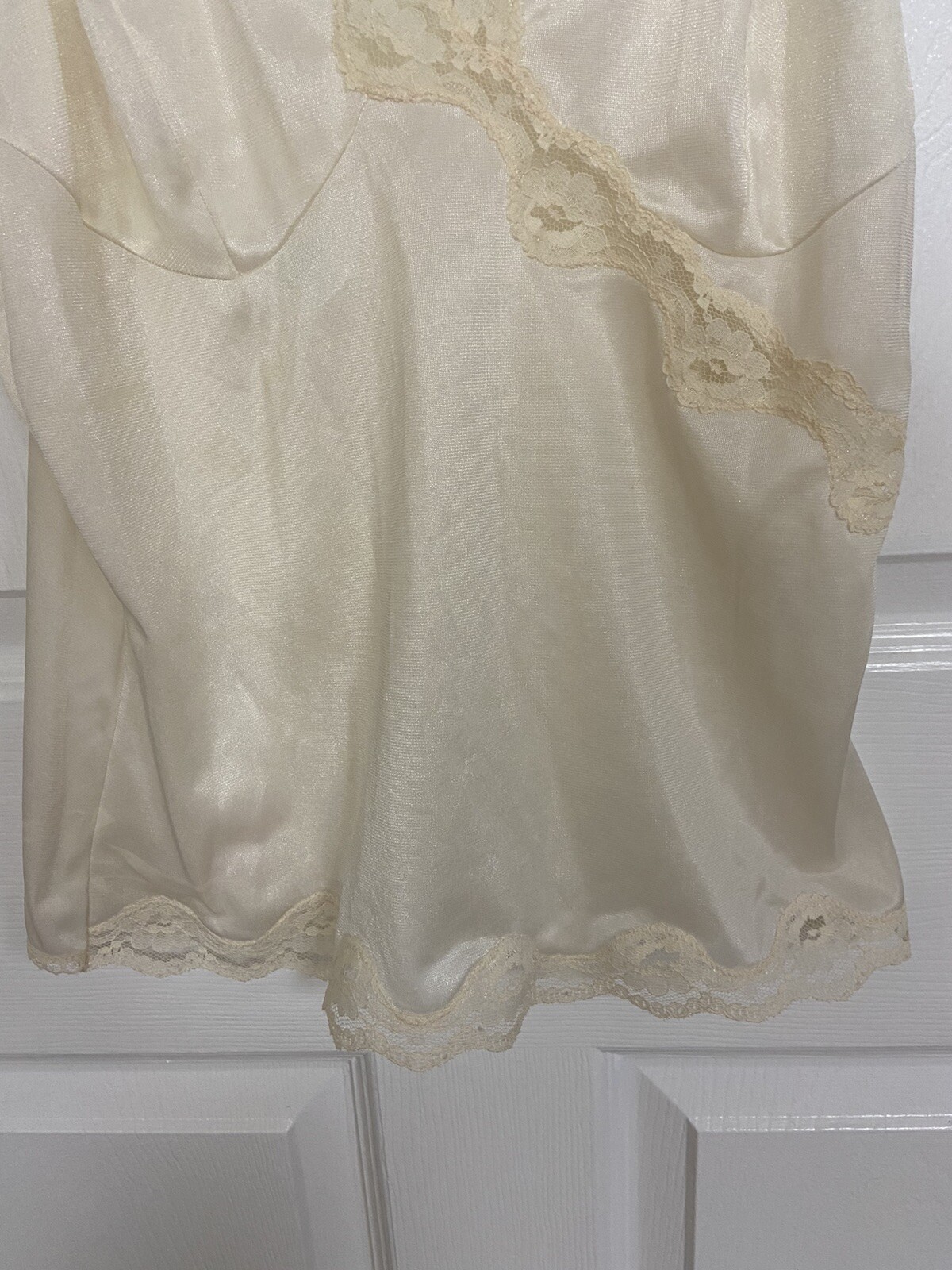 Movie Star Lace Trim Nylon Camisole Vintage Cami Size M Made In USA