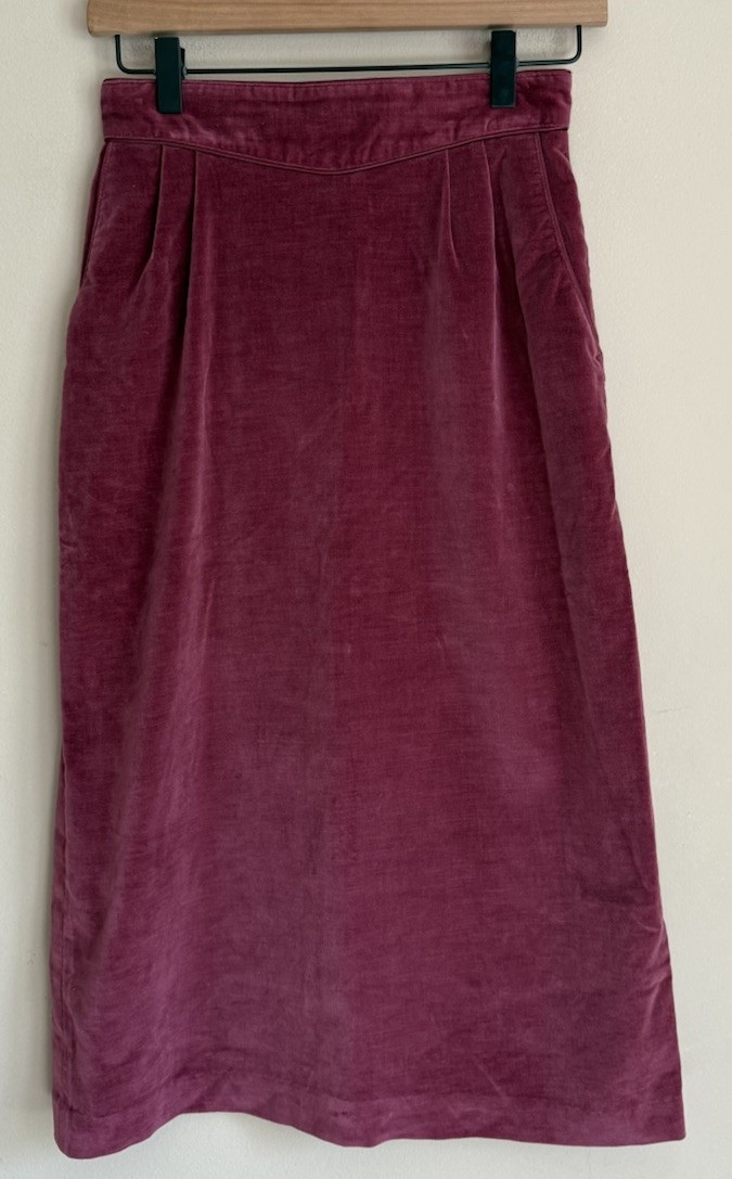 Skirt Velvet Vintage Wiggle Straight Cotton Midi Pencil Womens Size 6 Secretary