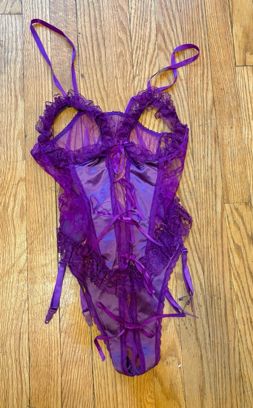 Vintage Purple Fredrick’s Of Hollywood Teddy Bodysuit With Cutouts