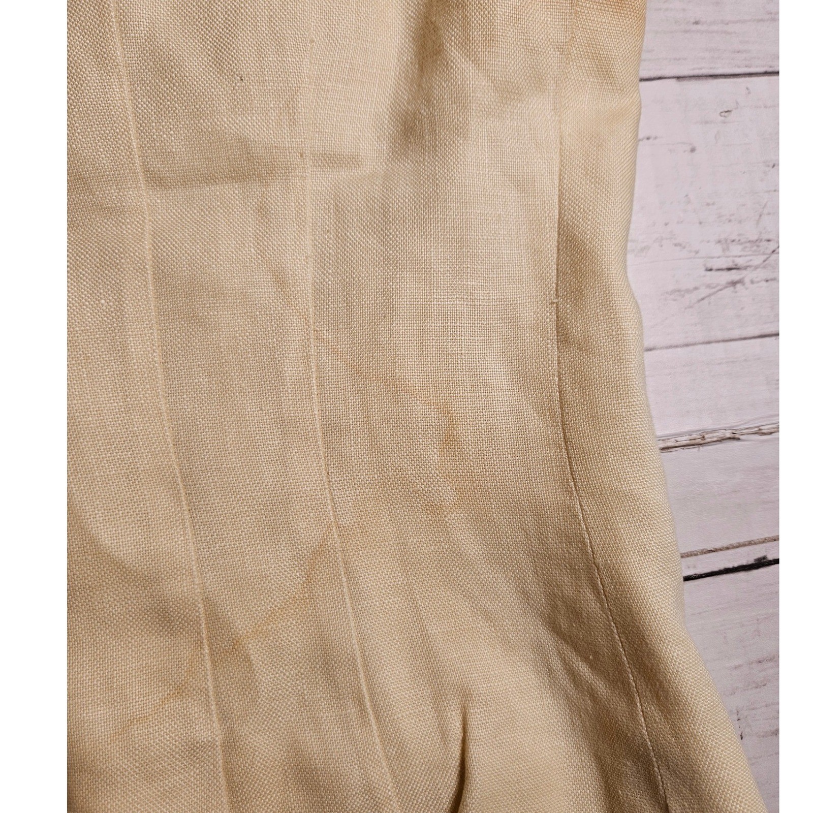 Donna Morgan Petites Yellow Linen Embroidered Beaded Vest Top Size 10 Vintage