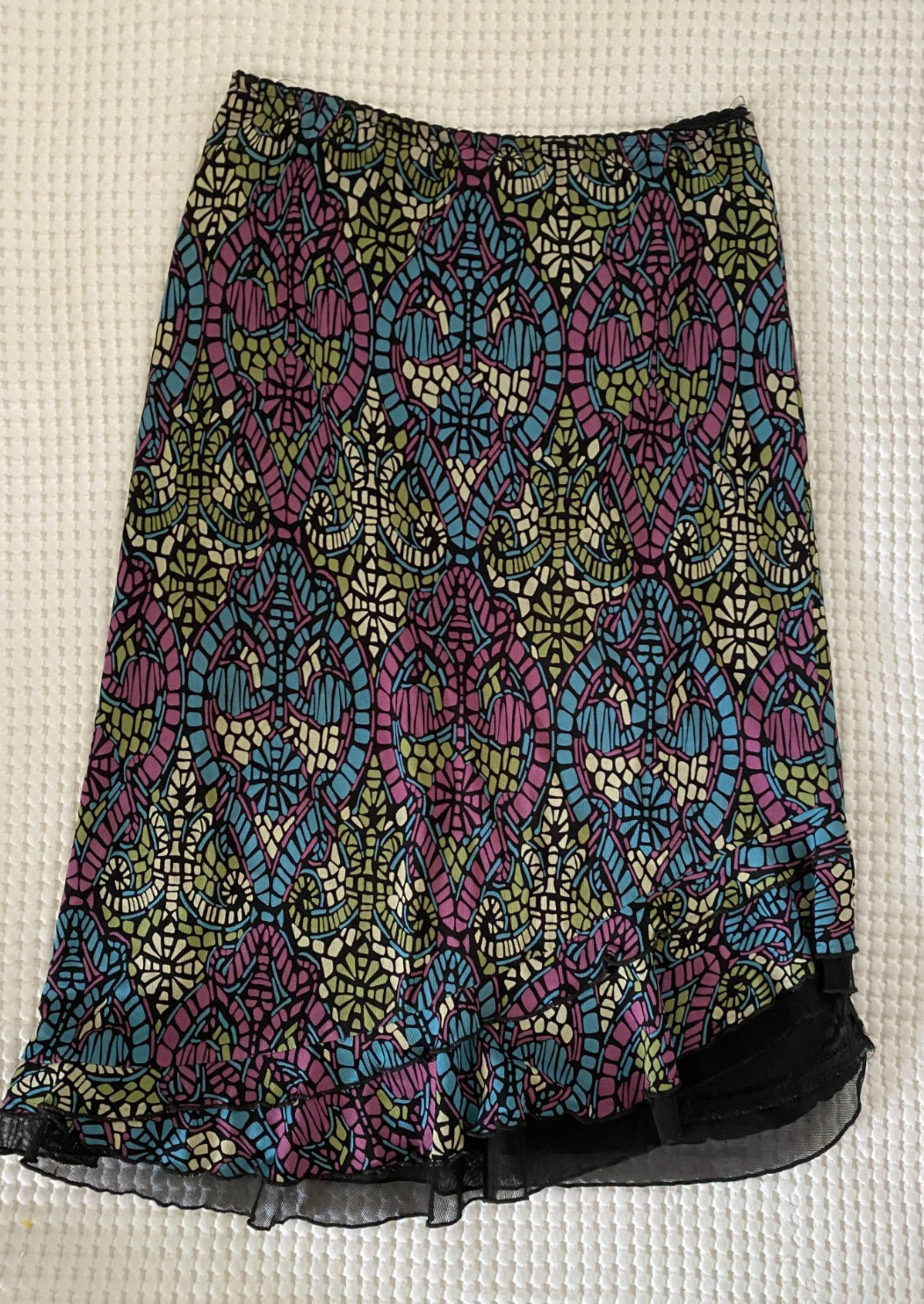 Vintage 1990s Nanette Lepore Moasic Slip Skirt Fairy Whimsygoth Small