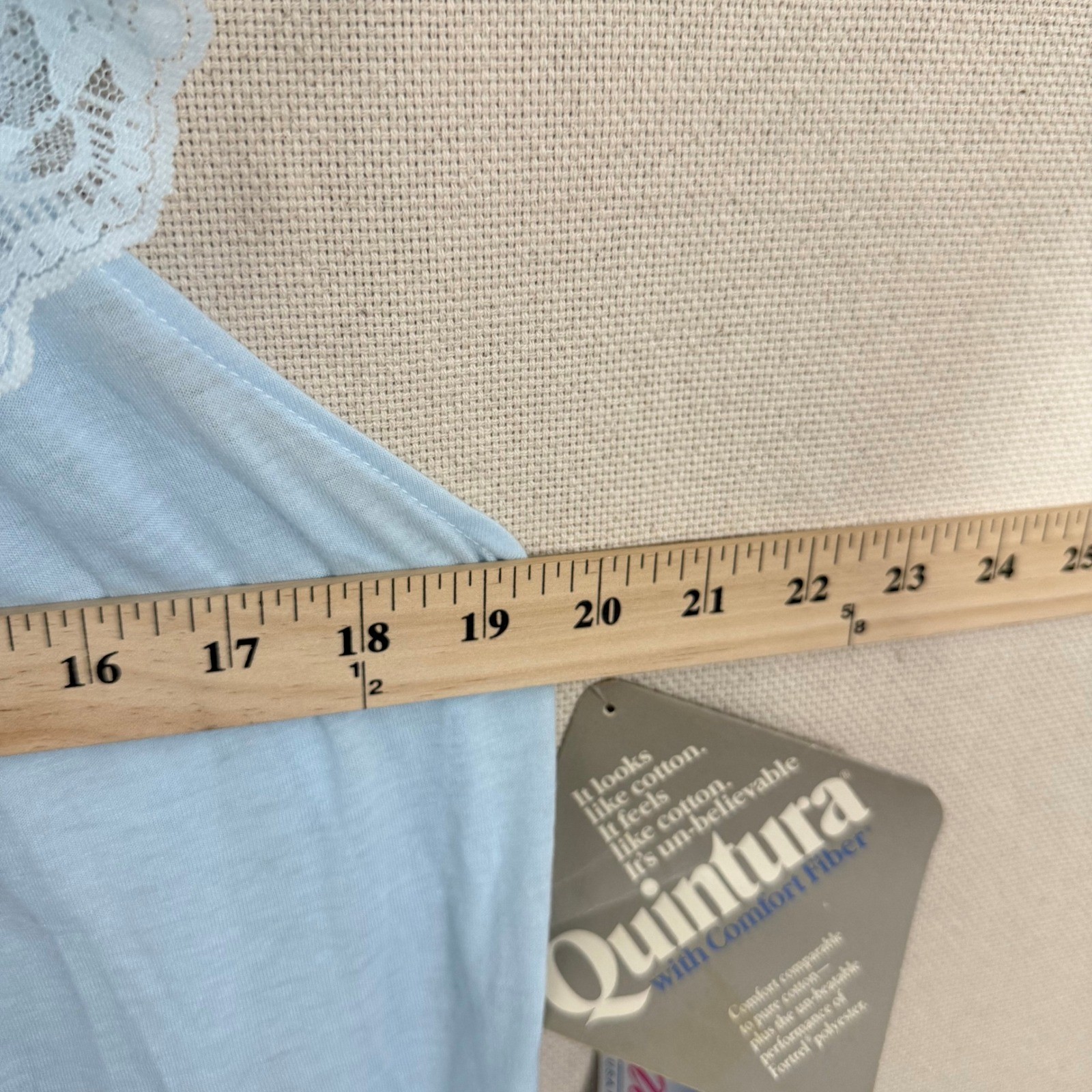 Stardust Vintage Nightgown L Baby Blue Lace Ruffle Quintura Sleepwear NWT