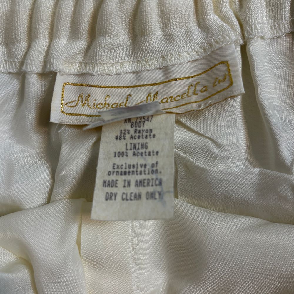 Michael Marcella Ltd Vintage beige Midi elastic waist Skirt High Rise Size 16