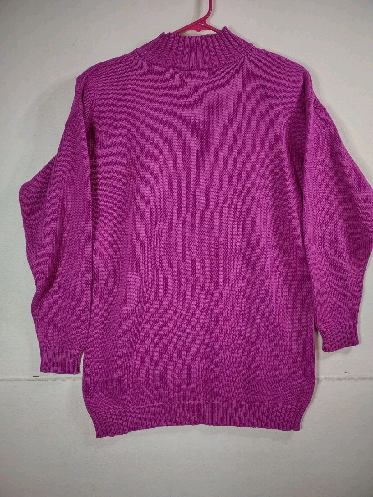 Vtg Boundary Waters 80’s Mock Neck Sweater Sz S Cotton Berry NEW NOS Hudsons