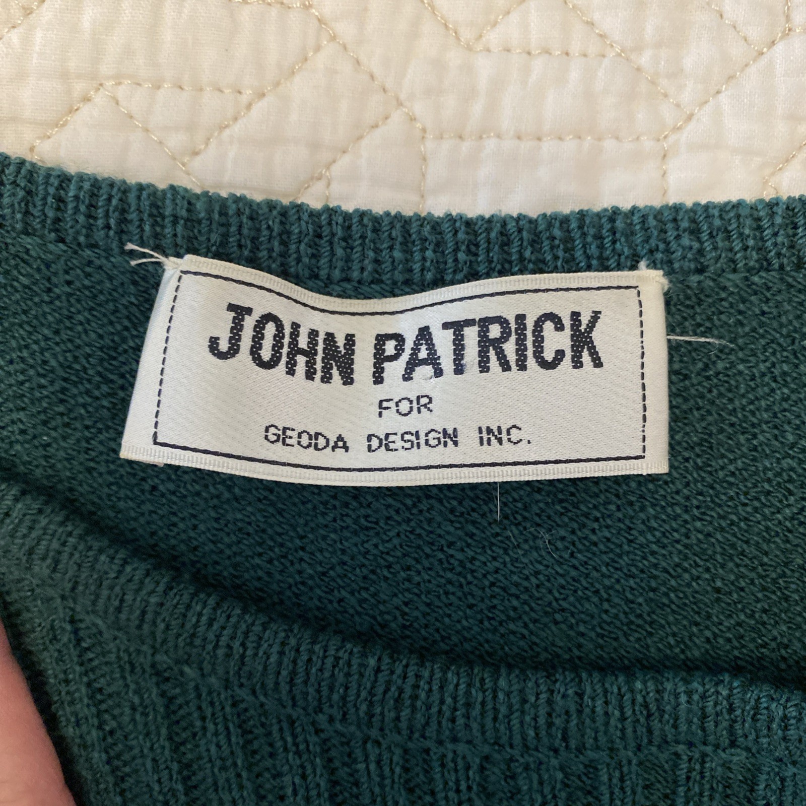 Mini Sweater Dress Vtg John Patrick Designs Green Knit S/M Rayon Wool 70s 80s