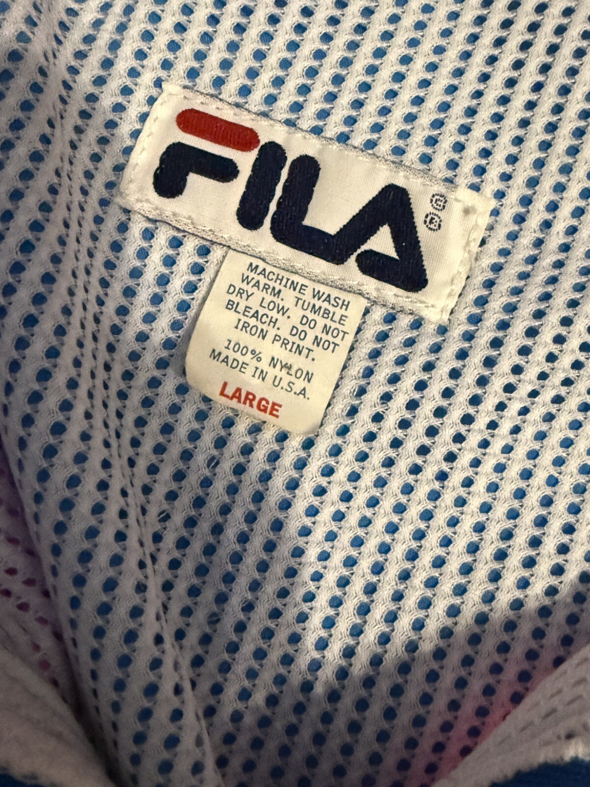Fila Vintage Wind Breaker Highlight Pink & Blue! Women,s L Check Photos Stain!