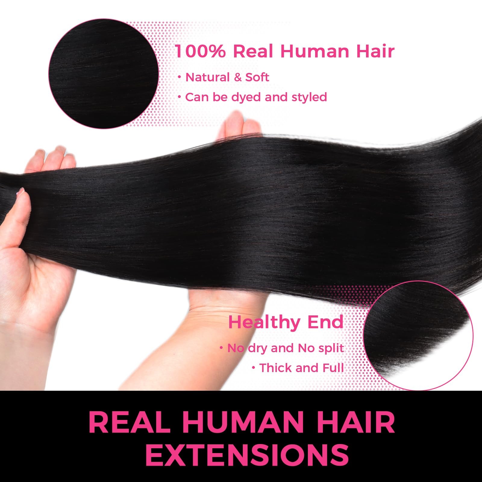 Lashey Tape in Hair Extensions Yaki Straight 20pcs 50g Soft Invisible Tape ins 1