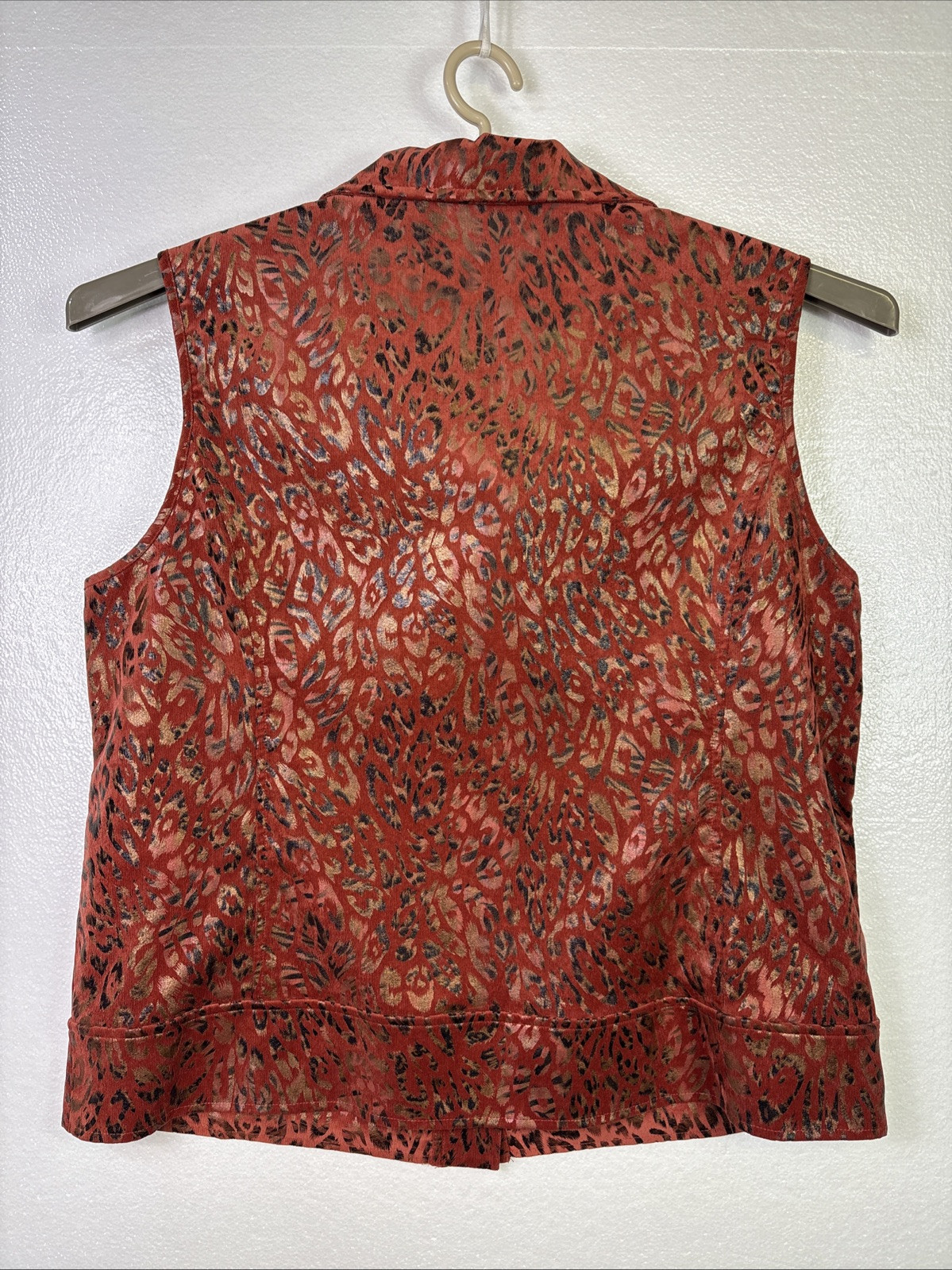 Company Collections Animal Print Top Womens Blouse Sz XL Rust Gold Black snap