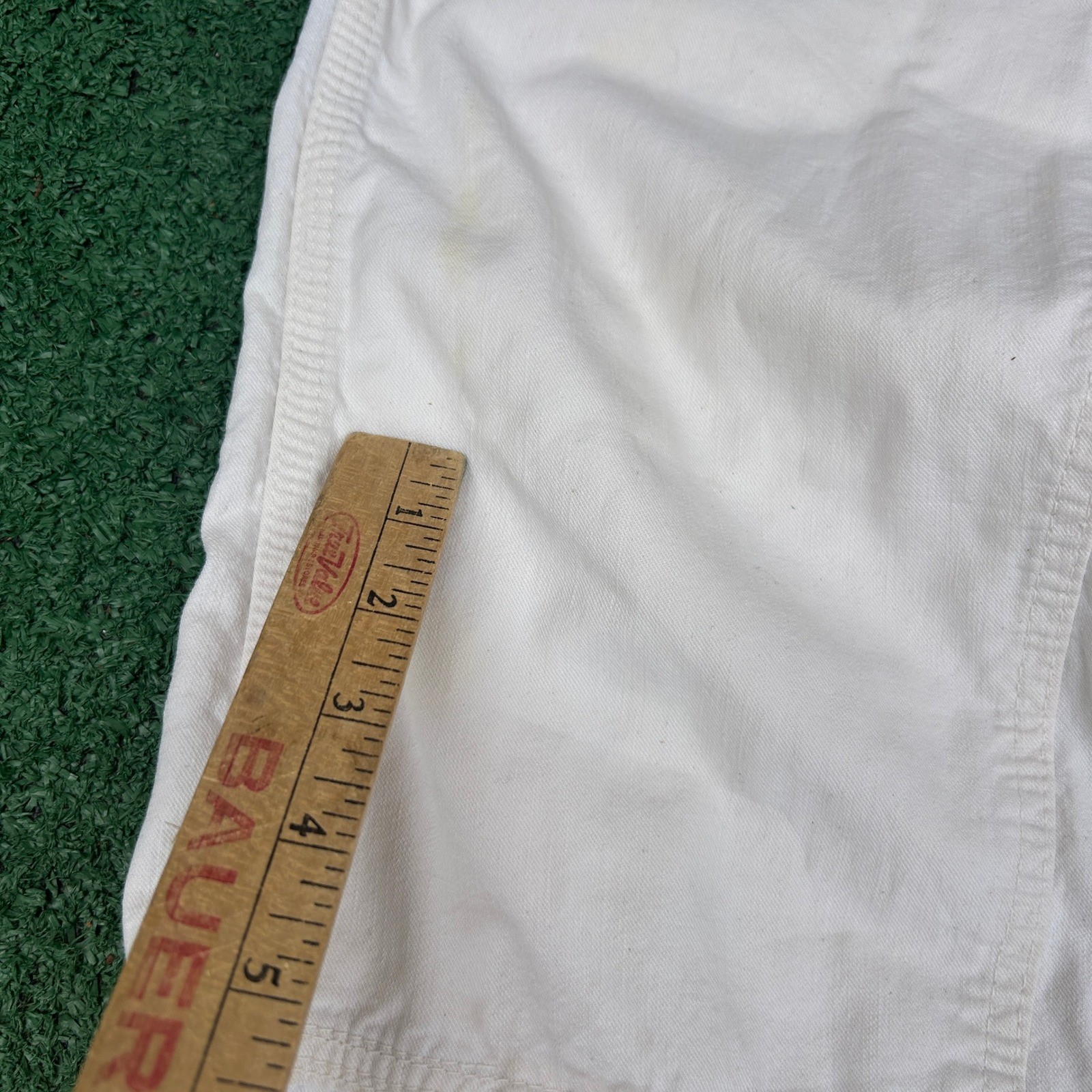 Vintage 60s 70s Carhartt White Double Knee Work Pants Talon 42 Zipper Mens