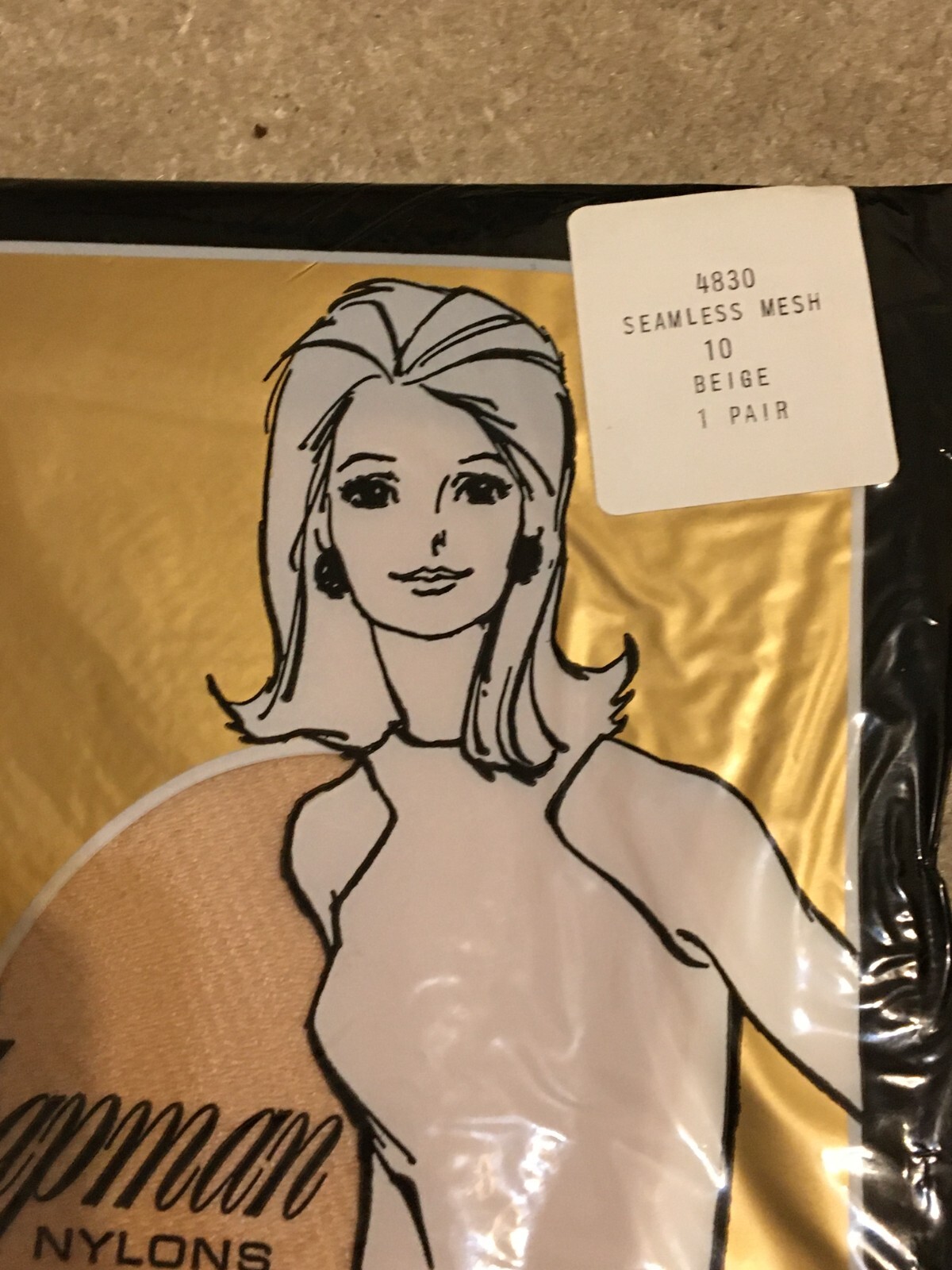2pr Vtg 1960s Ceil Chapman Reinforced Heel Toe Seamless Mesh Stockings 10 Beige