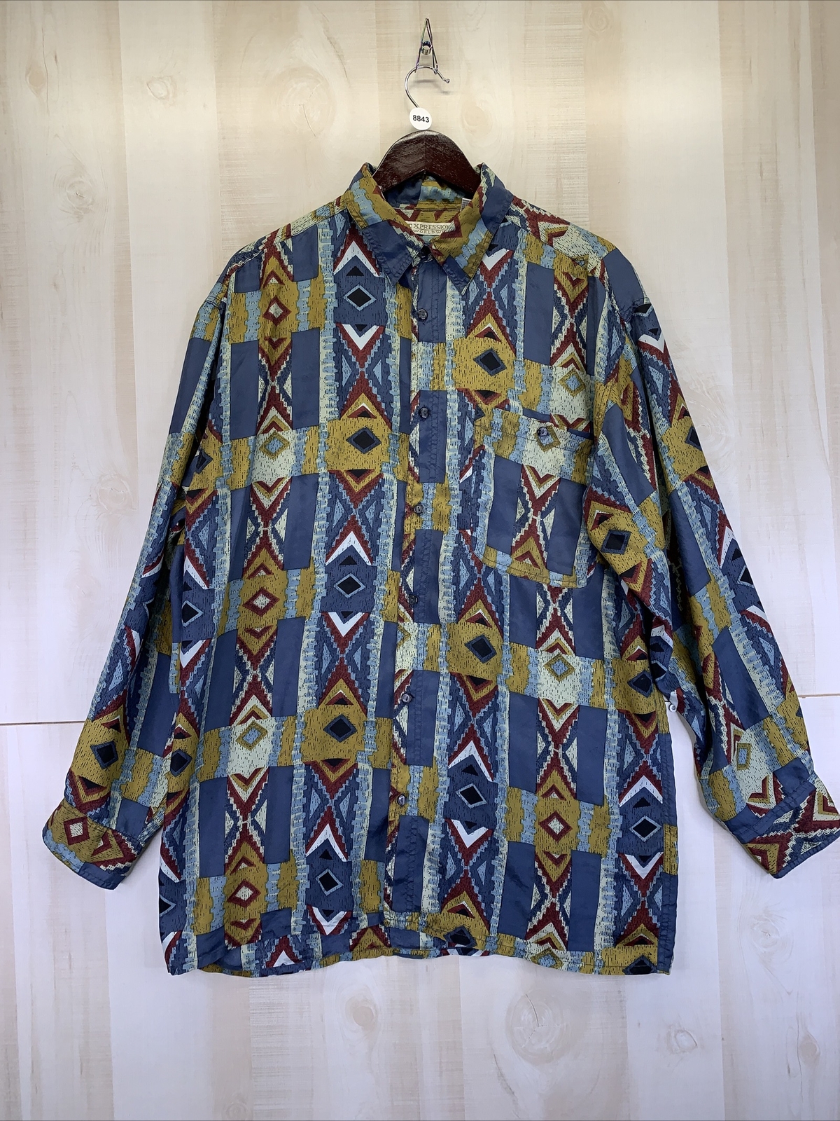 Vintage 1990s Expressions Worldwide 100% Silk Womens Button Front Shirt Dress-M-