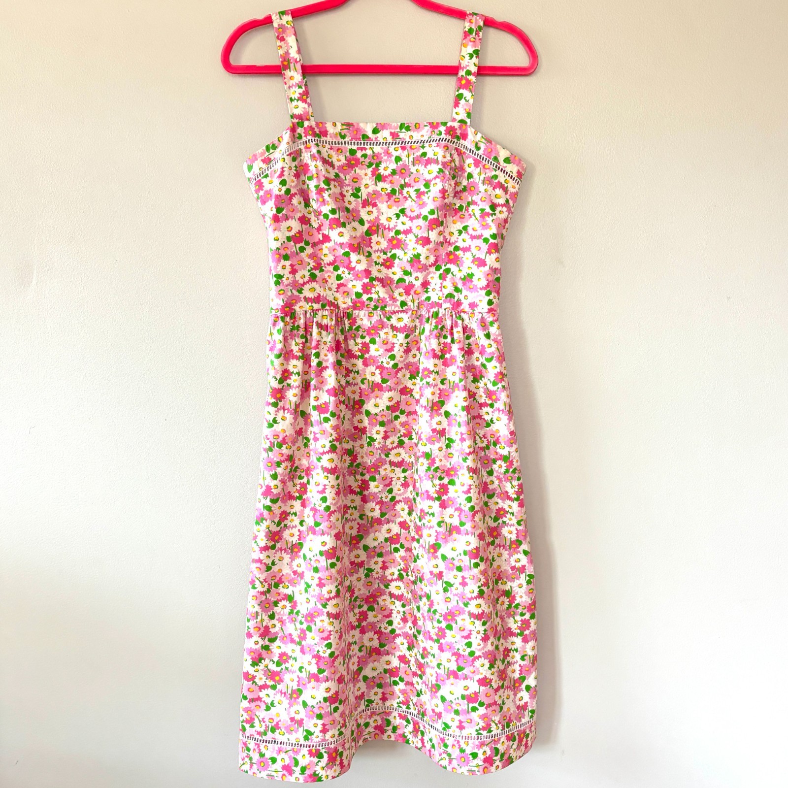 VTG Lanz Originals Pink Floral Dress Cottagecore Dress Sundress sz S/4 DARLING!