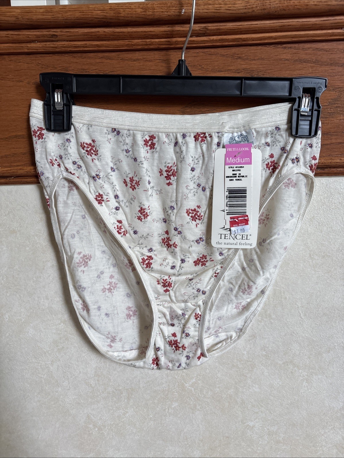 VTG rare nos Fruit of the Loom hicut Panties made of tencel Floral Briefs