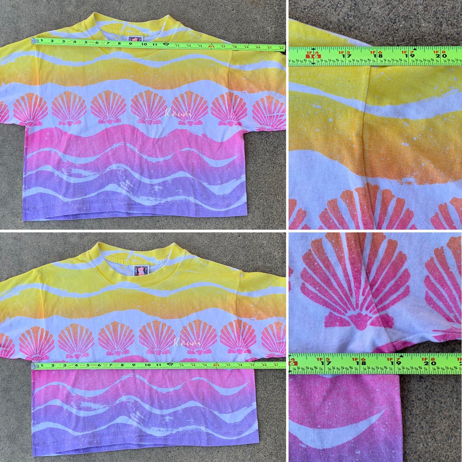 Vintage Crop Top T Shirt Half Shirt Tee Kauai Fun N Sun 80s One Size Made In USA
