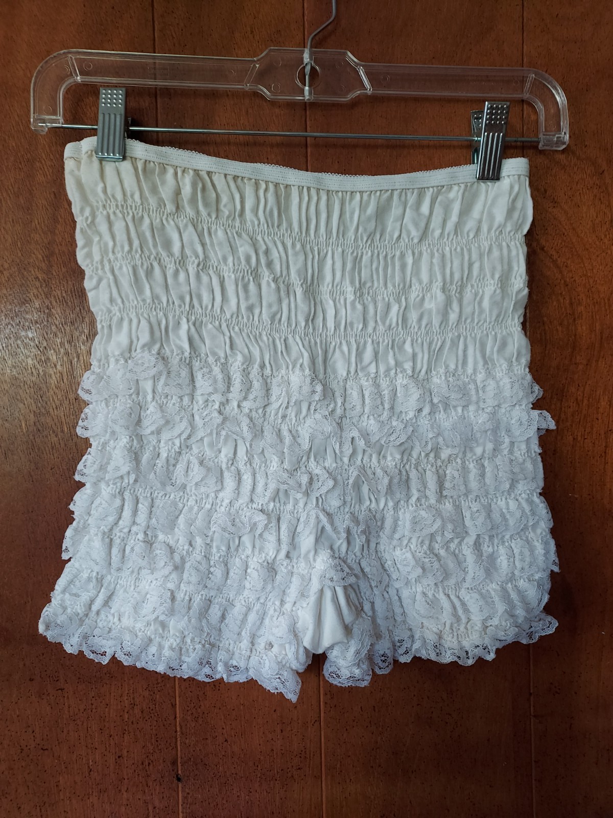 Vintage Sam’s ivory Bloomers large Ruffle Rhumba Pettipants Square Dance Shorts